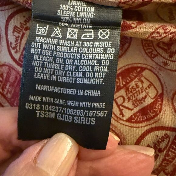 Ted Baker London NWT Washed Cotton Blazer in Navy Micro Houndstooth. Size small. - Picture 13 of 14